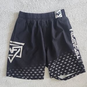 Kids Black Graphic Shorts